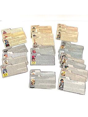 Vintage 1980s G.I. Joe File Cards - COBRA, G.I. Joe, The Enemy - Lot of 27